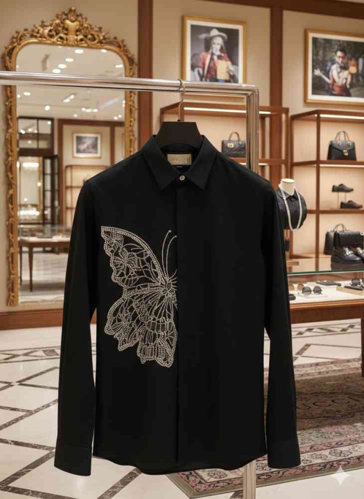 Gucci Black Premium Quality Cotton Shirt-thumb-2