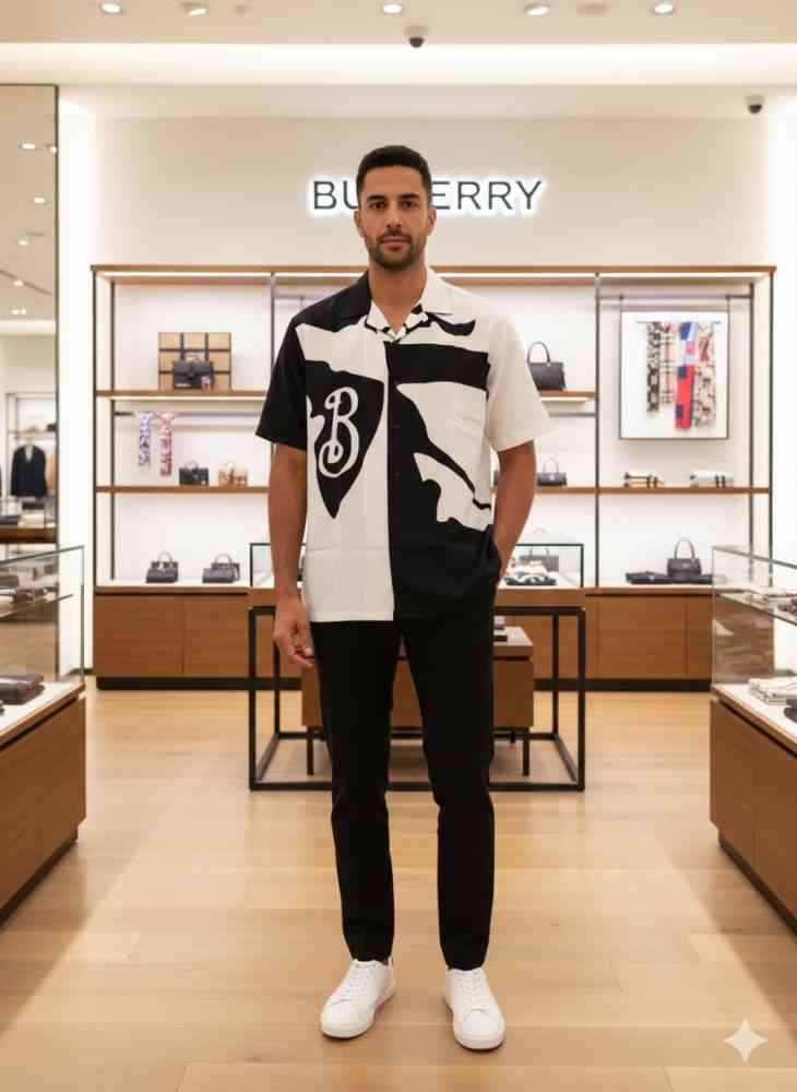 Burberry Printed Premium Quality Short Sleeve Shirt-thumb-0