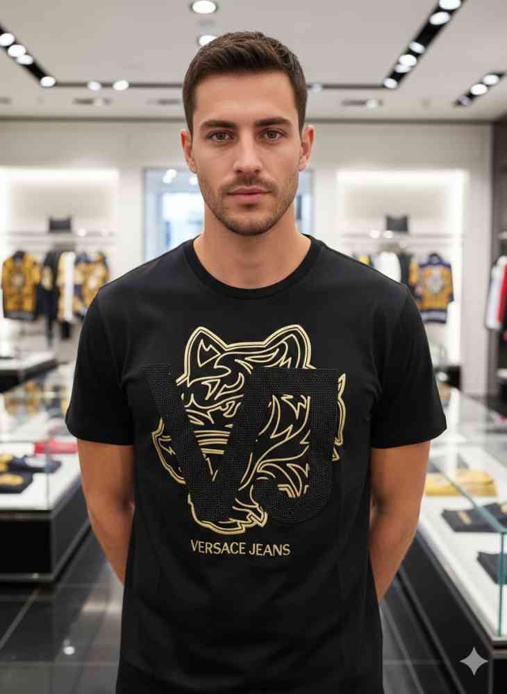 Versace Clubwear Black Premium Quality T-shirt-thumb-1