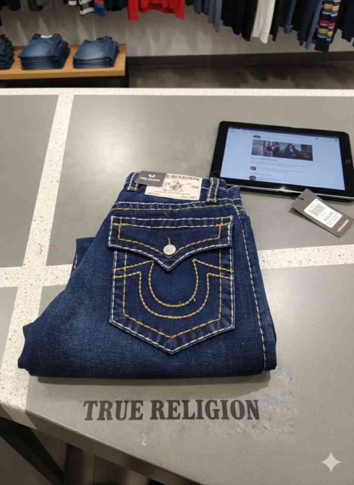 True Religion Dark Blue Premium Quality Denim Jeans-thumb-2