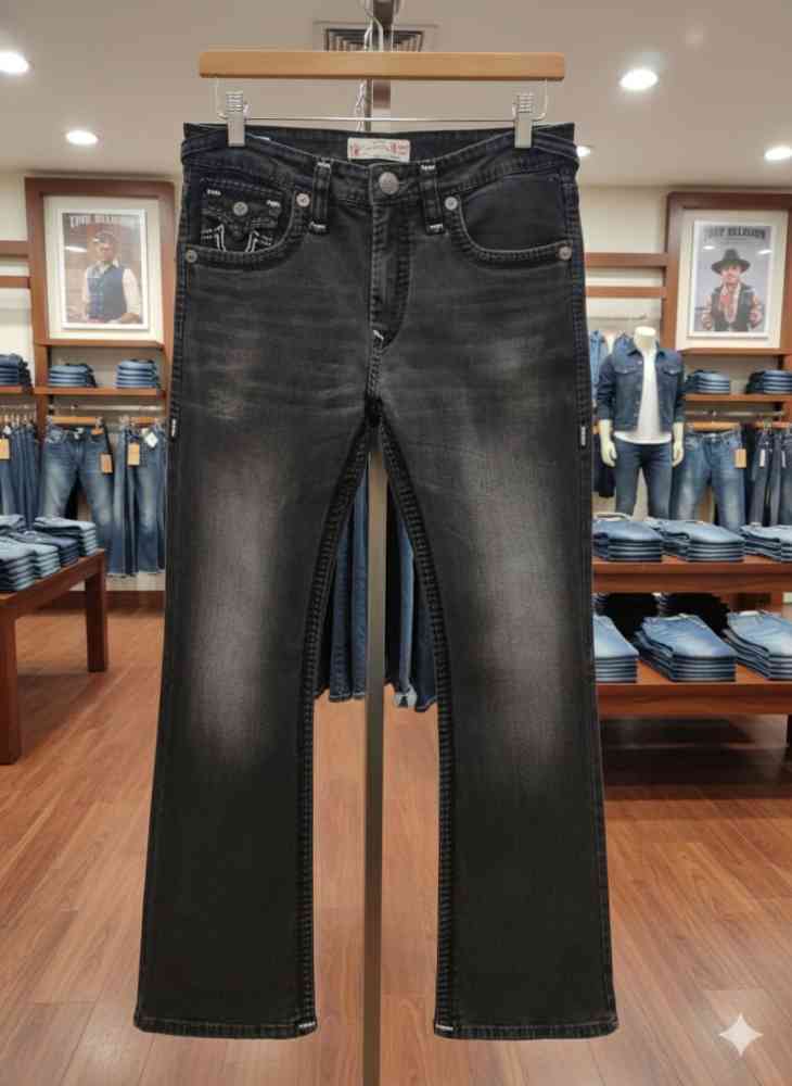 True Religion Black Premium Quality Denim Jeans-thumb-0