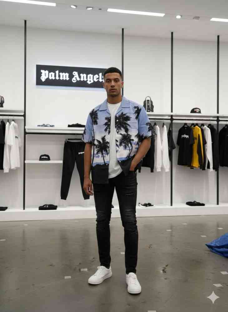 Palm Angel Printed Premium Quality Short Sleeve Shirt-thumb-0
