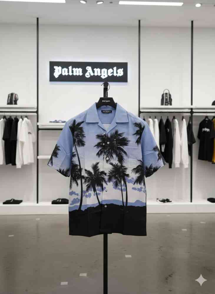 Palm Angel Printed Premium Quality Short Sleeve Shirt-thumb-2