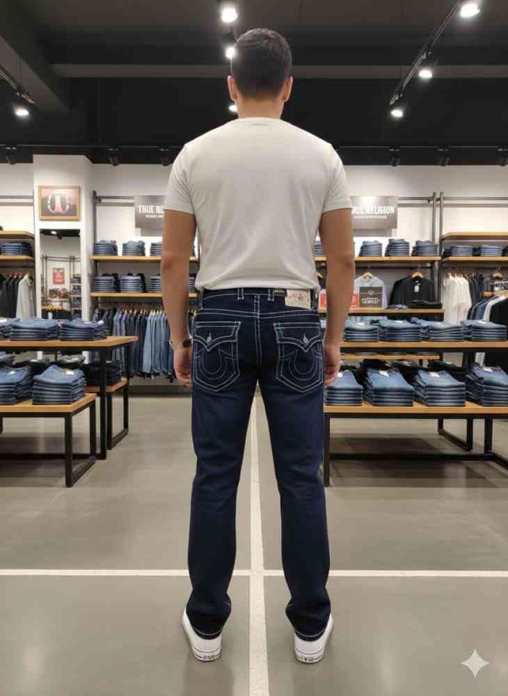 True Religion Dark Blue Premium Quality Denim Jeans-thumb-2