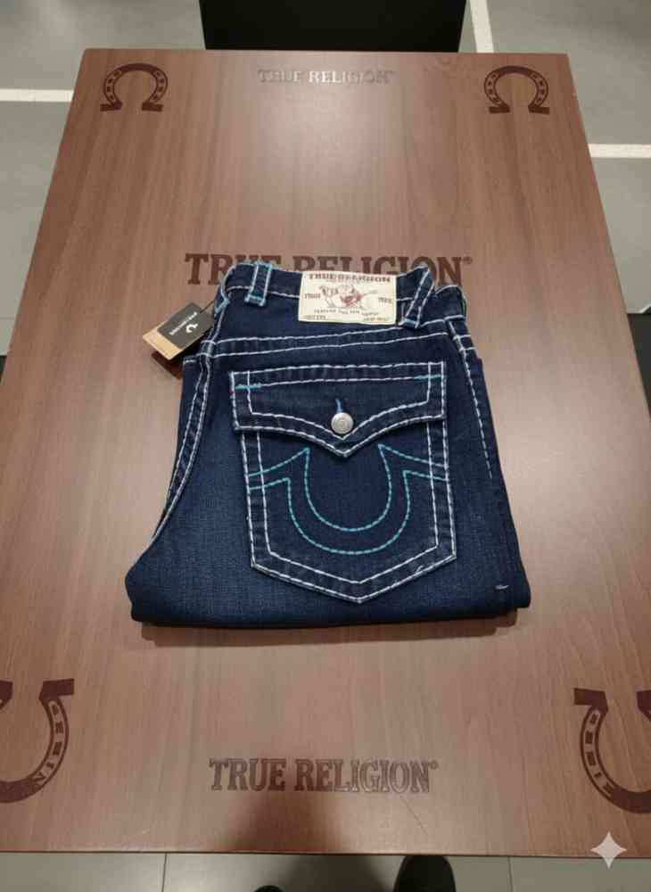 True Religion Dark Blue Premium Quality Denim Jeans-thumb-3