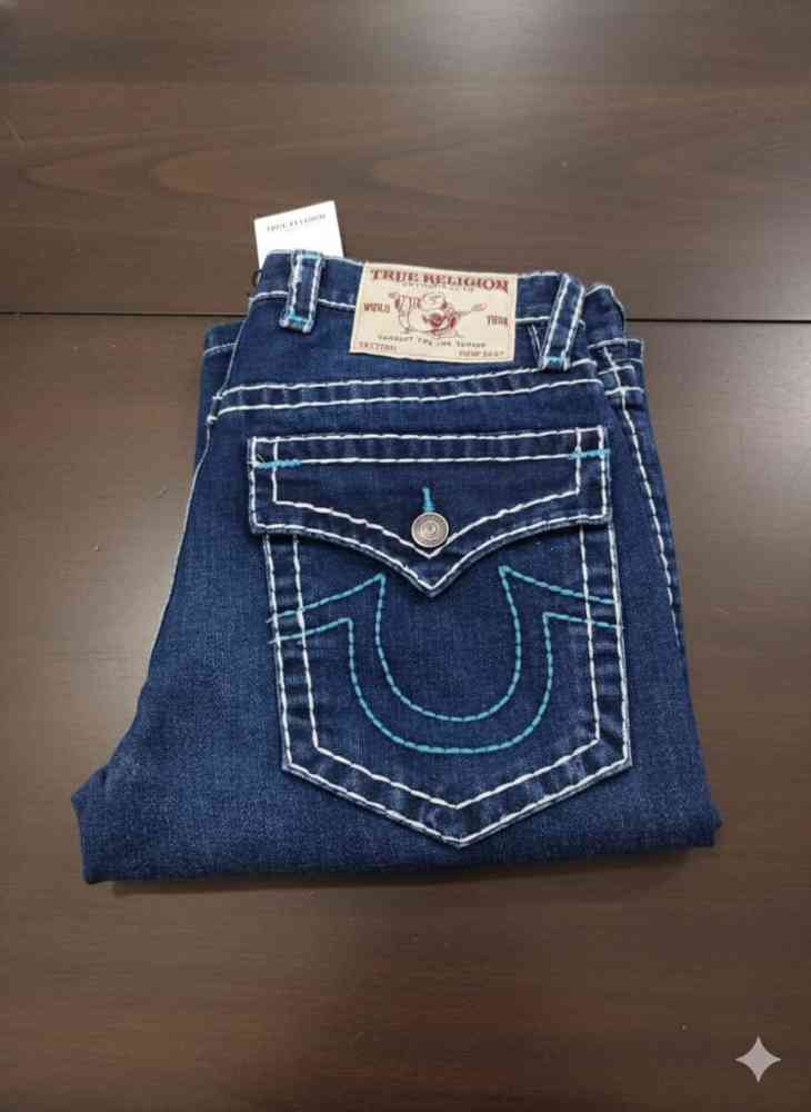 True Religion Blue Premium Quality Denim Jeans-thumb-2