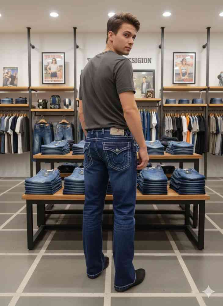 True Religion Blue Premium Quality Denim Jeans-thumb-1