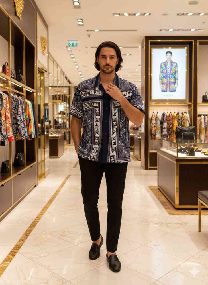 Versace Printed Premium Quality Short Sleeve Shirt-thumb-0