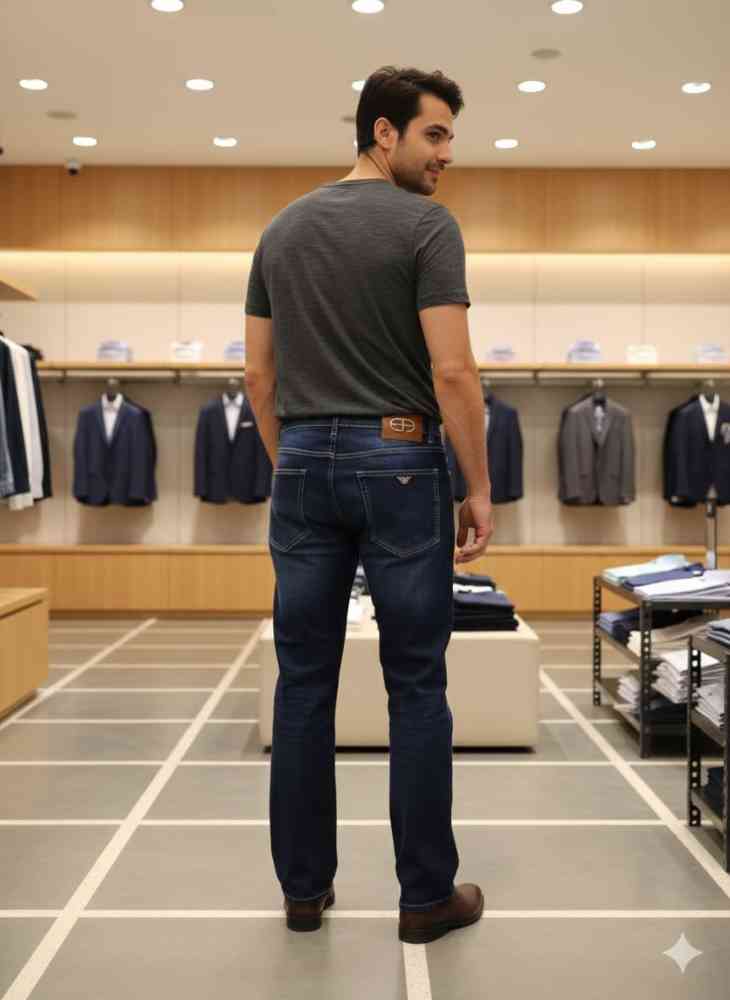 Emporio Armani Dark Blue Premium Quality Jeans-thumb-4