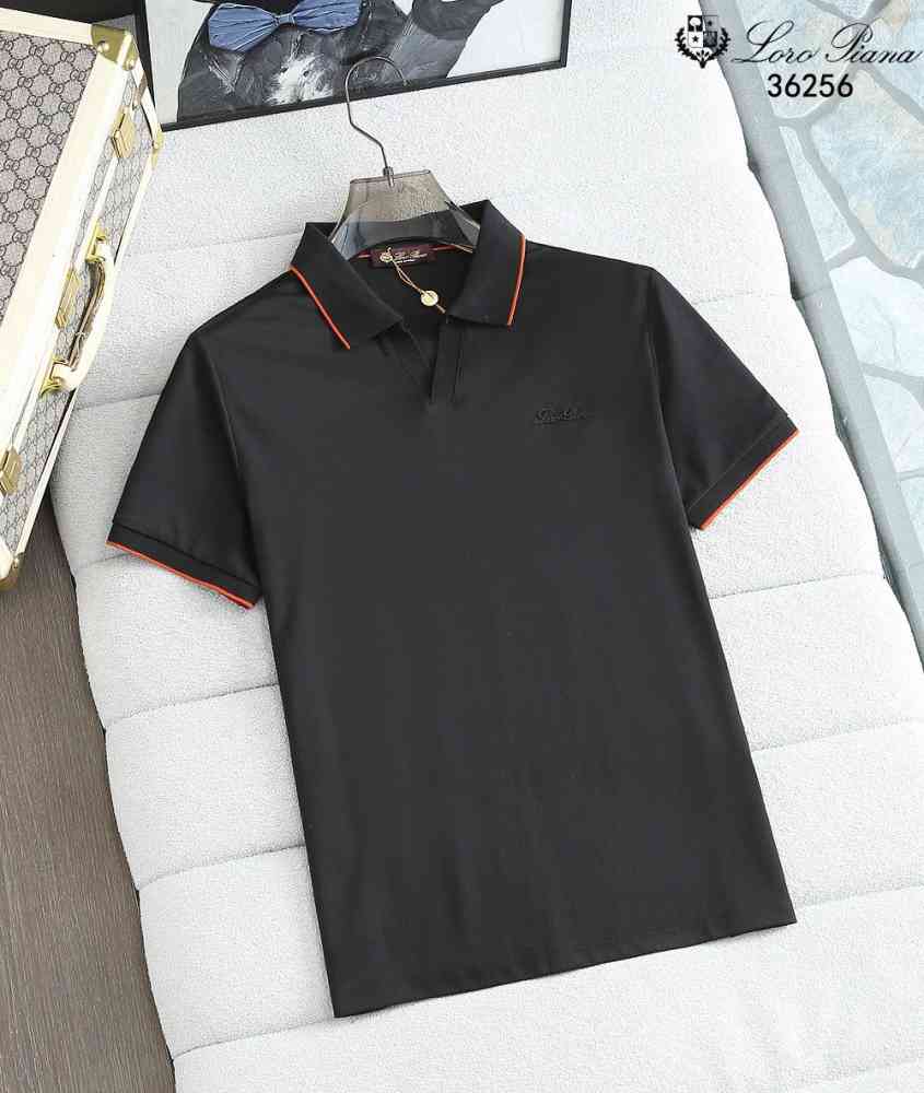 Black Loro Piana Blue Premium Quality T-Shirt
