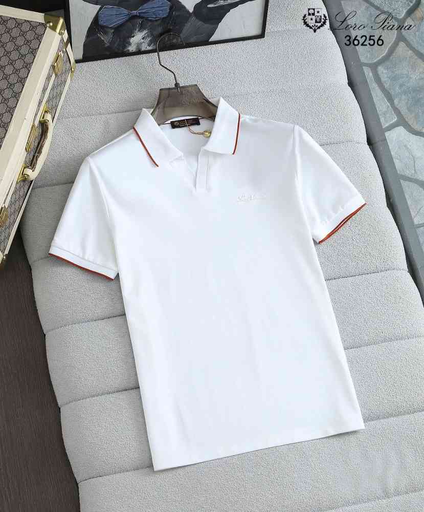 White Loro Piana Blue Premium Quality T-Shirt
