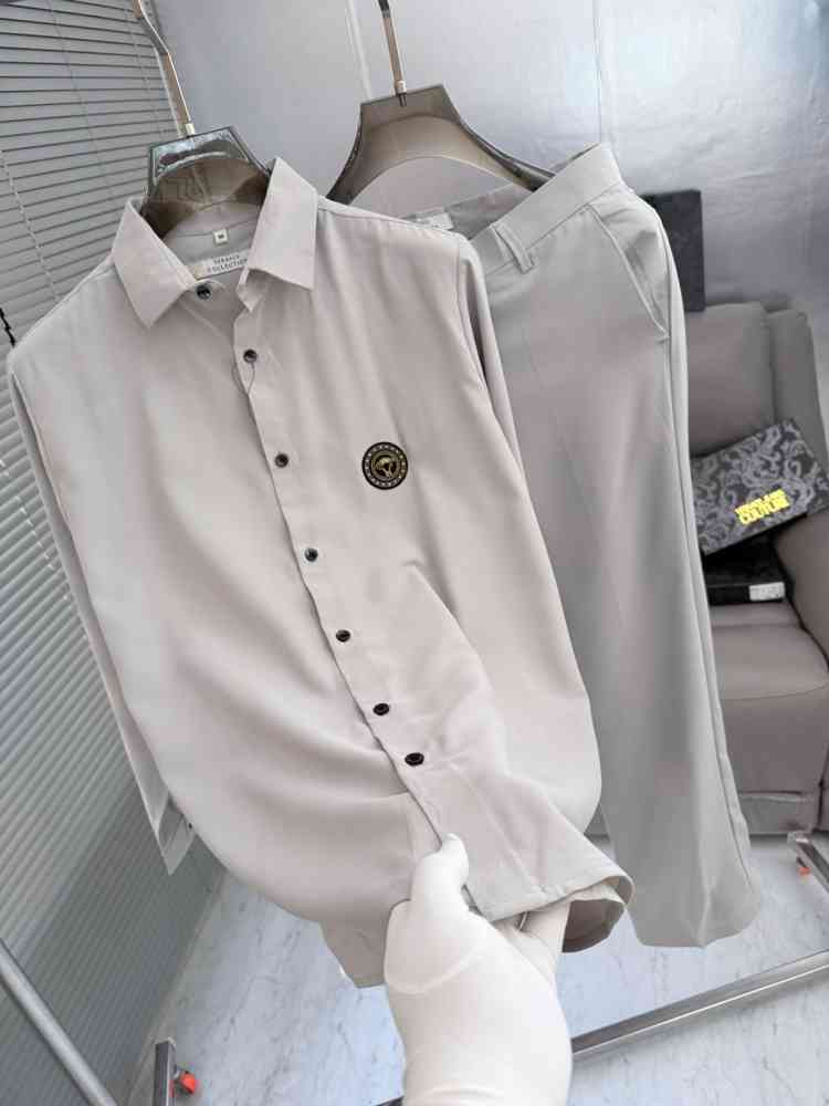 Versace White Premium Quality Shirt & Trouser Combo-thumb-1