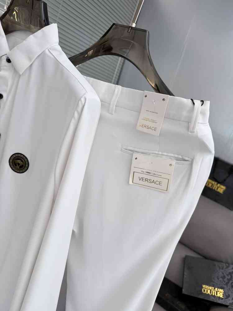 Versace White Premium Quality Shirt & Trouser Combo-thumb-3