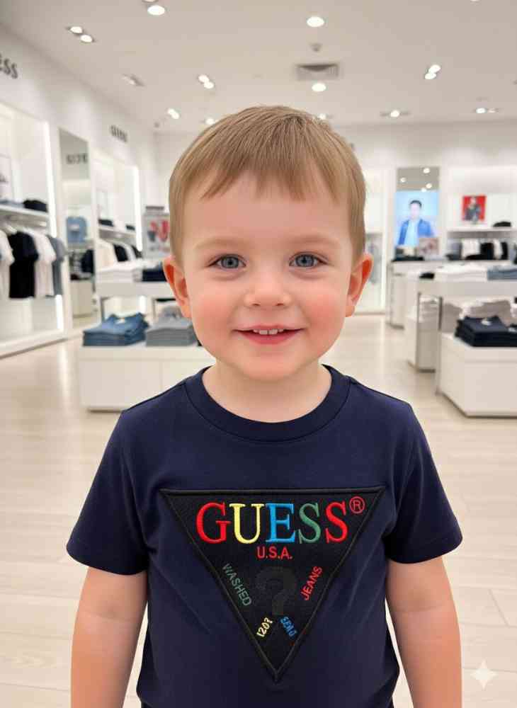 Guess Blue Kids Premium Quality T-shirt-thumb-1