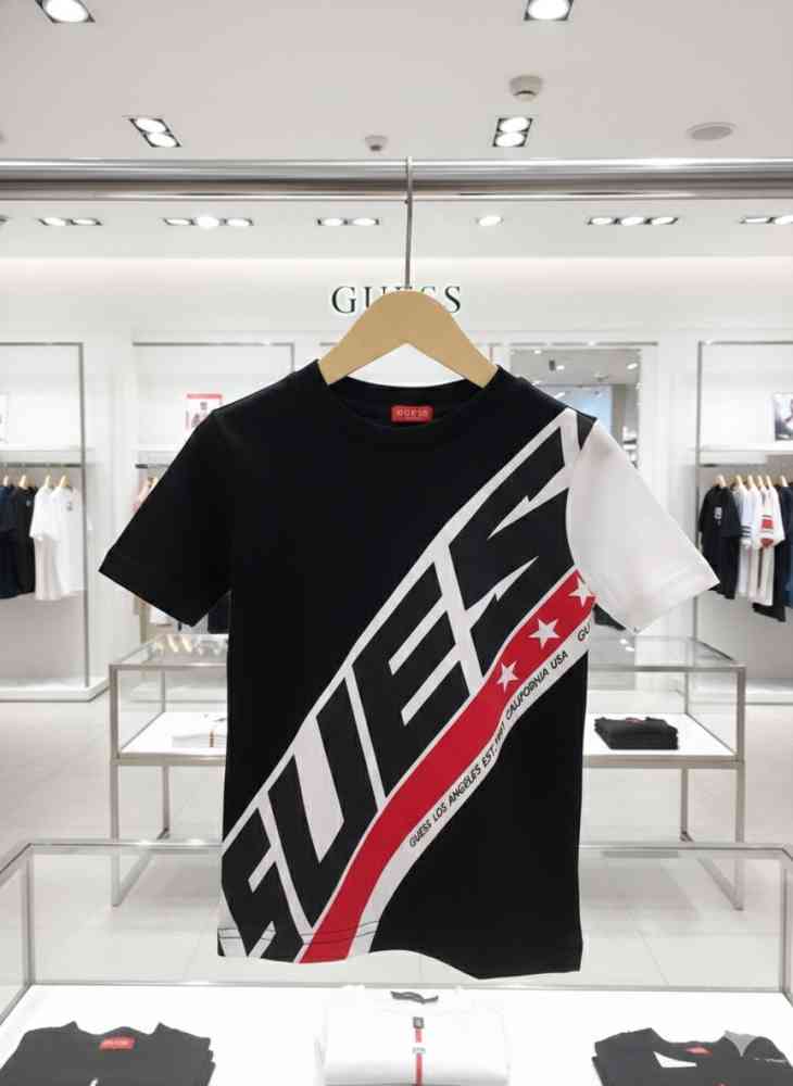 Guess Black/White Kids Premium Quality T-shirt-thumb-1
