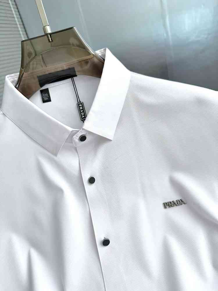 Prada White Premium Quality Short Sleeve Shirt-thumb-2