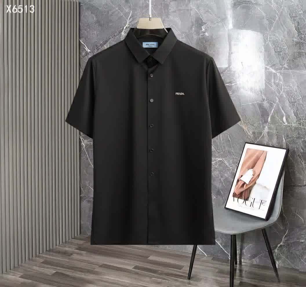 Black Prada White Premium Quality Short Sleeve Shirt
