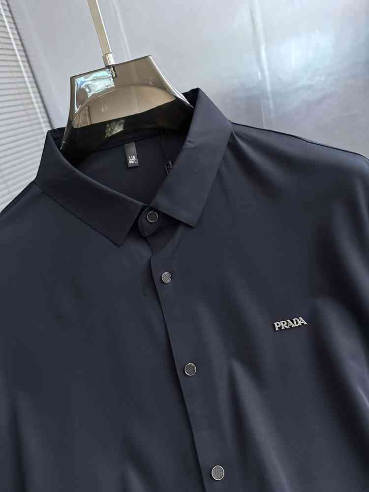 Prada Blue Premium Quality Short Sleeve Shirt-thumb-2
