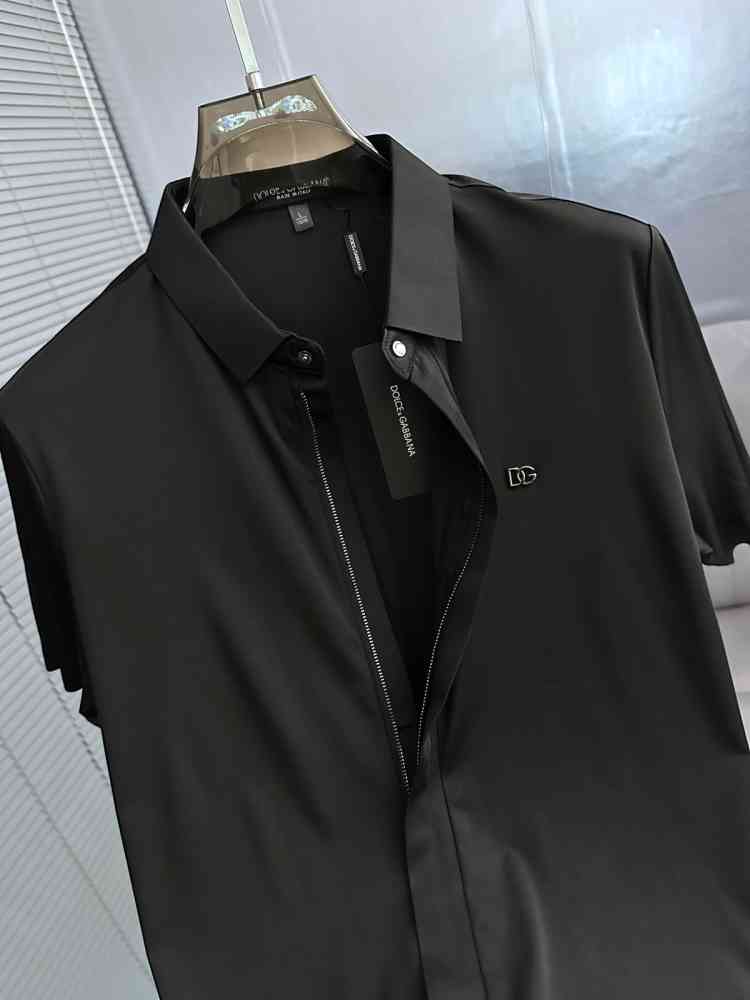Dolce & Gabbana Black Premium Quality Short Sleeve Shirt-thumb-3