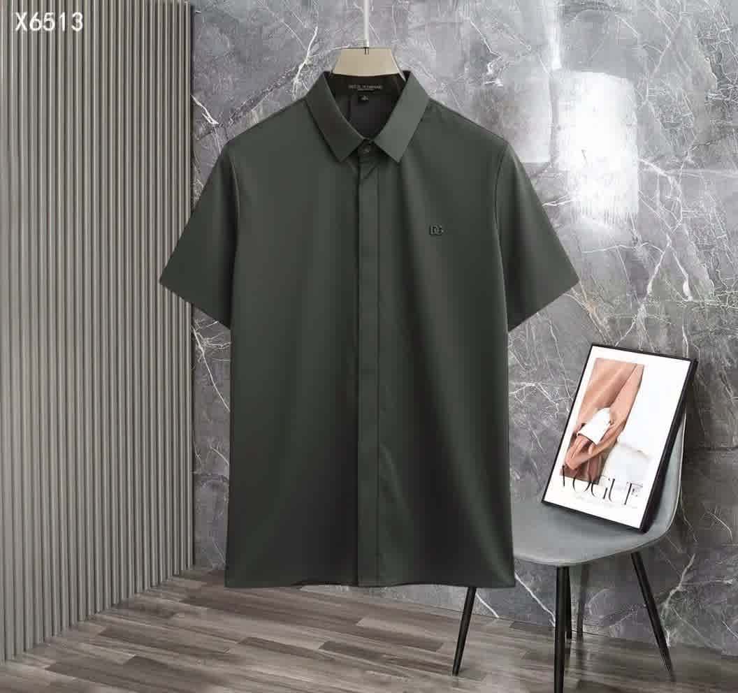 Dolce & Gabbana Dark Grey Premium Quality Short Sleeve Shirt-thumb-0