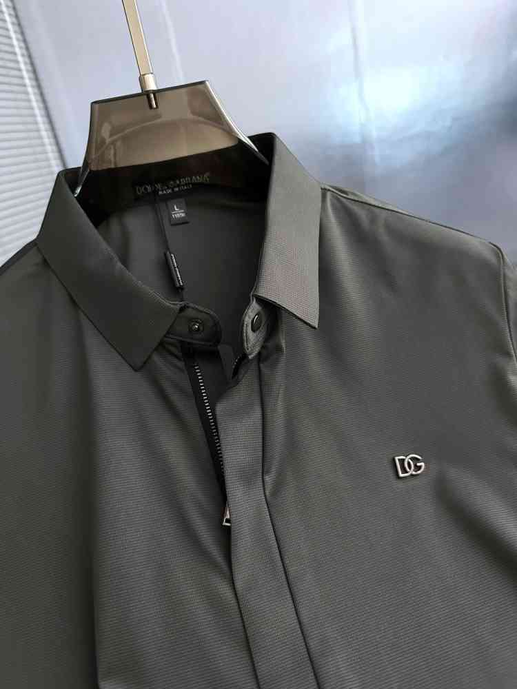 Dolce & Gabbana Dark Grey Premium Quality Short Sleeve Shirt-thumb-3
