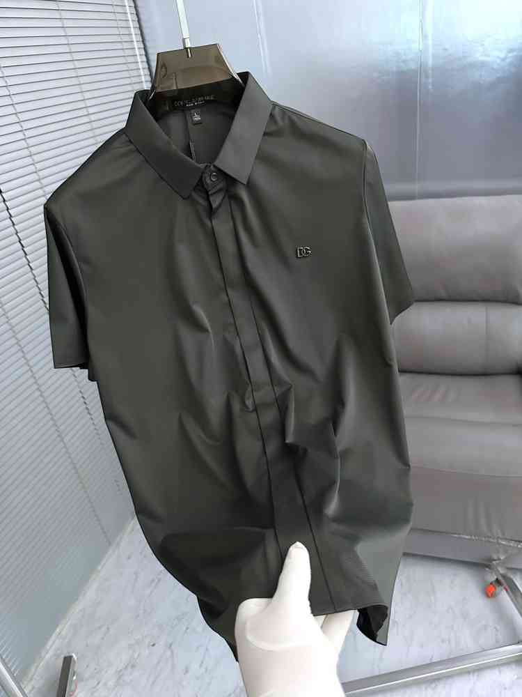Dolce & Gabbana Dark Grey Premium Quality Short Sleeve Shirt-thumb-1