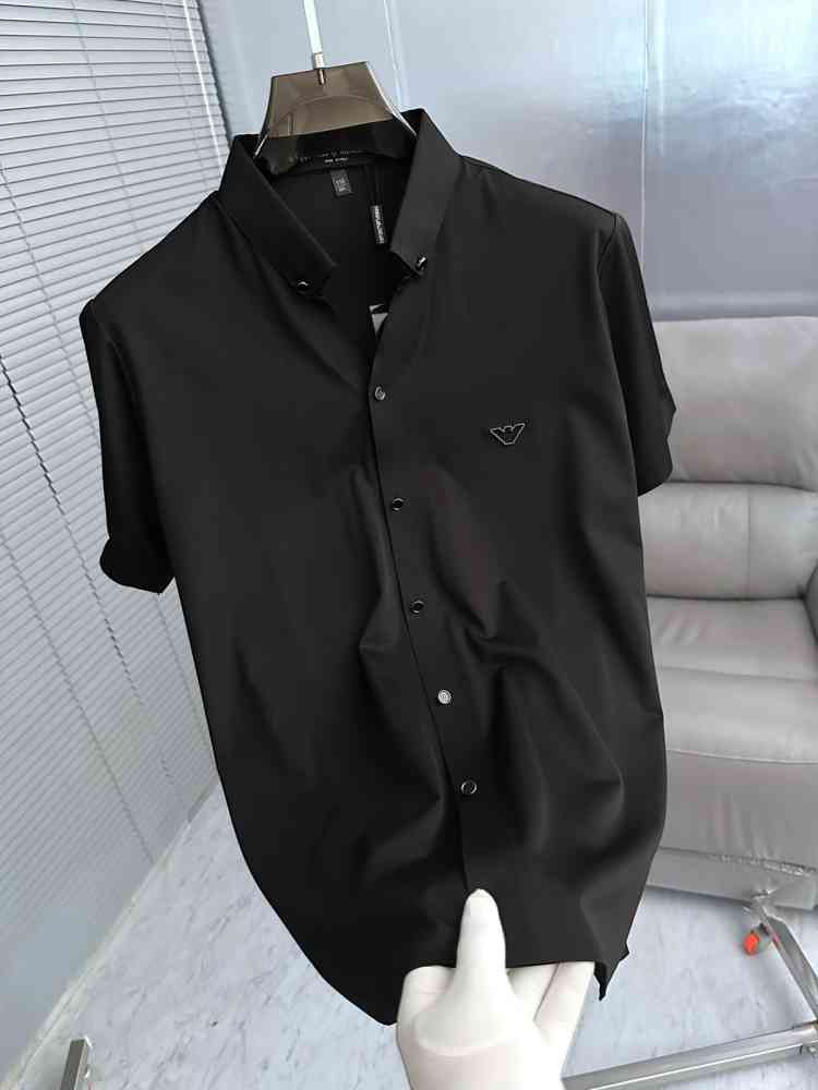 Emporio Armani Black Premium Quality Short Sleeve Shirt-thumb-2