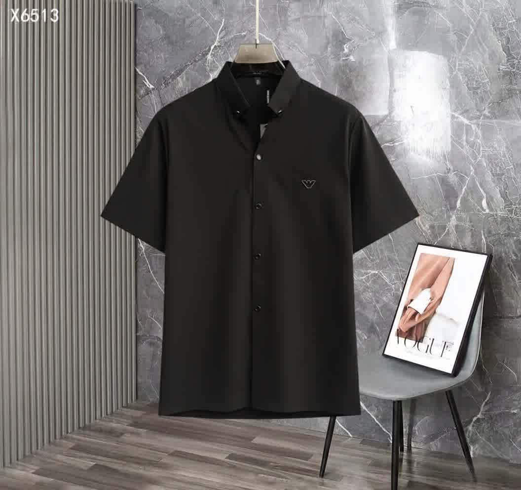 Black Emporio Armani Blue Premium Quality Short Sleeve Shirt