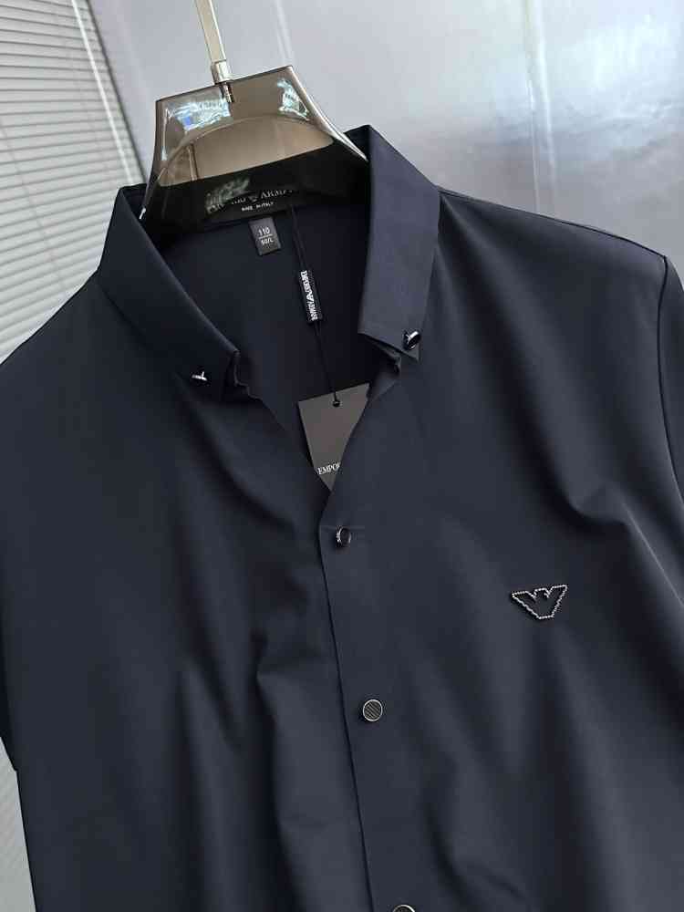 Emporio Armani Blue Premium Quality Short Sleeve Shirt-thumb-3