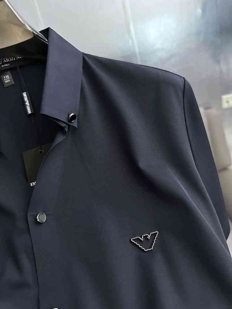 Emporio Armani Blue Premium Quality Short Sleeve Shirt-thumb-2