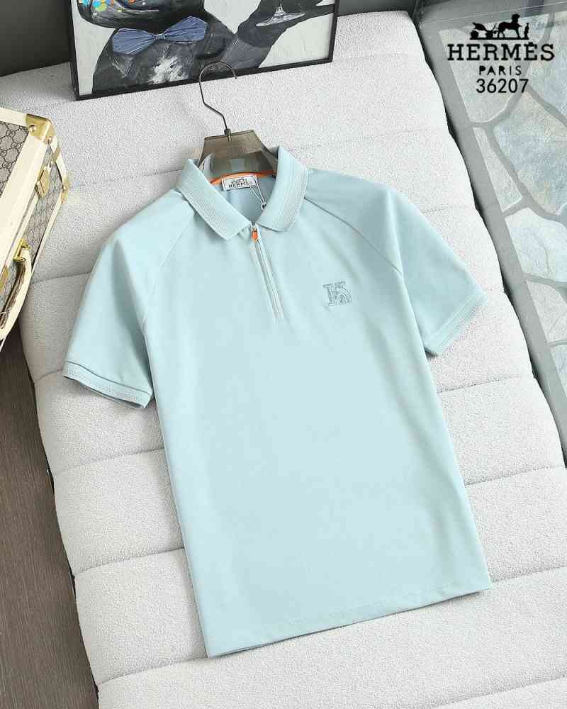 Sky Blue Hermes White Premium Quality T-shirt