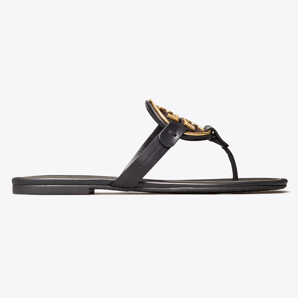 Tory Burch Metal Miller Black Premium Quality Flat Sandal-thumb-0