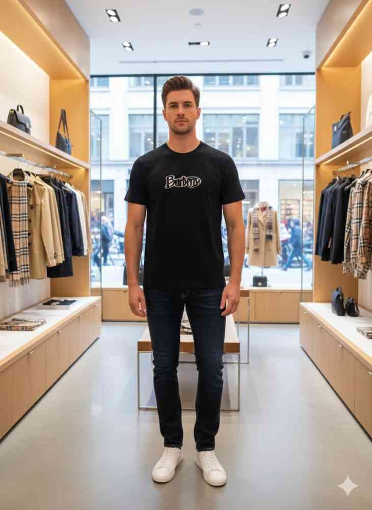 Burberry Black Premium Exclusive Polo T-shirt-thumb-1