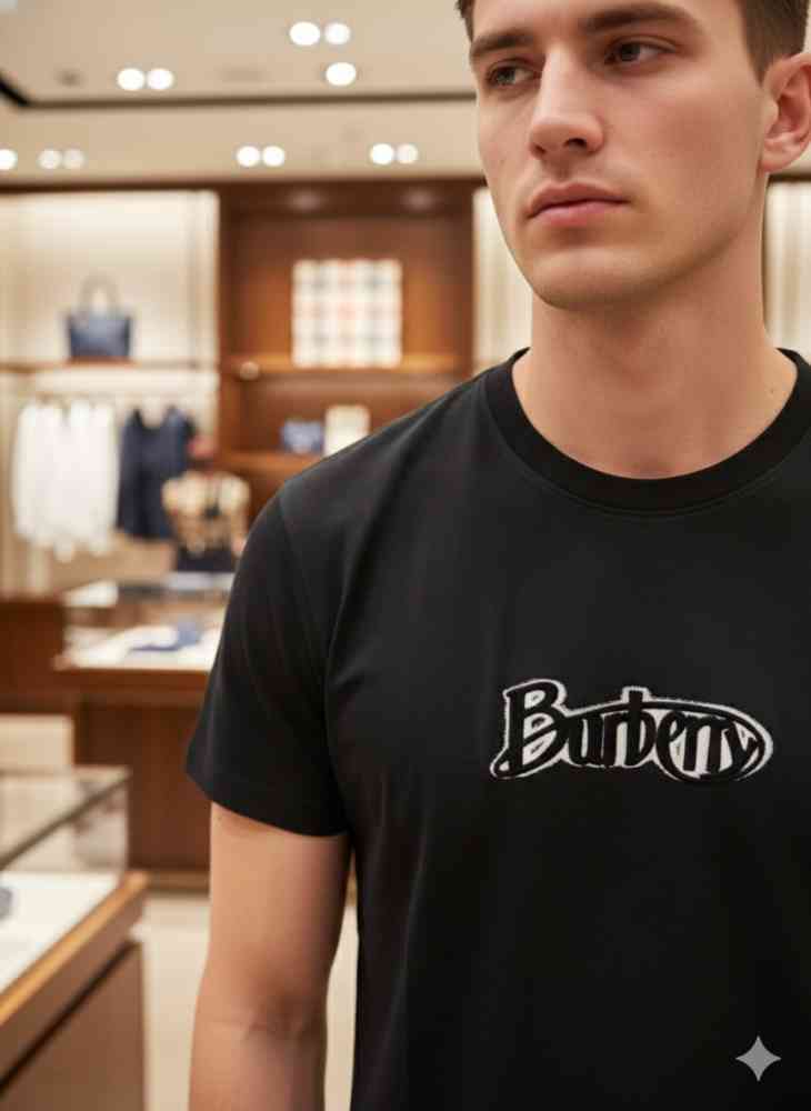 Black Burberry Red Premium Exclusive Polo T-shirt