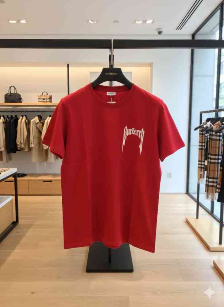Burberry Red Premium Exclusive Polo T-shirt-thumb-2