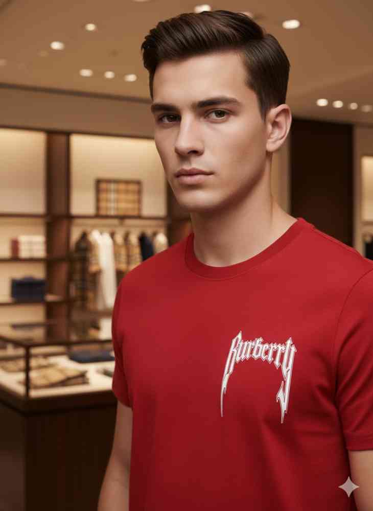 Burberry Red Premium Exclusive Polo T-shirt-thumb-0
