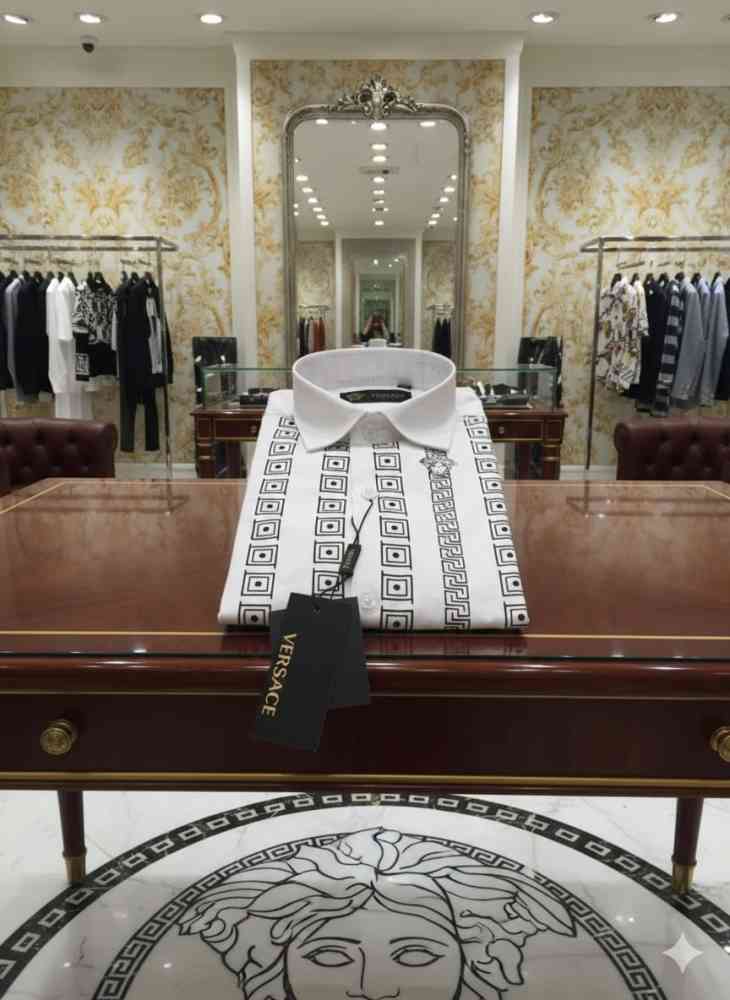 Versace White Premium Quality Cotton Shirt-thumb-3