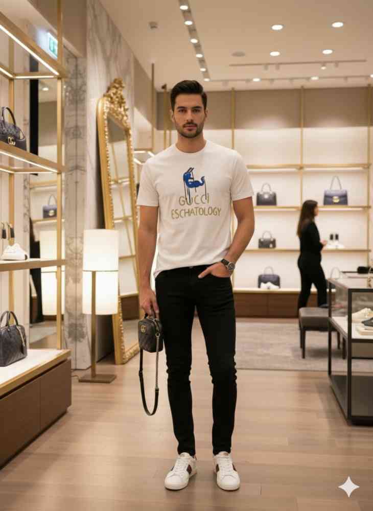 Gucci White Premium Quality Polo T-shirt-thumb-1