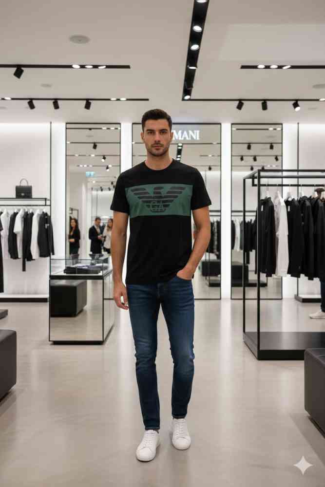 Giorgio Armani Black Premium Quality T-shirt-thumb-1