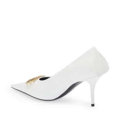 Balenciaga BB White Mid High Heel Sandals-thumb-2