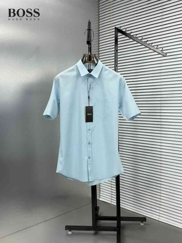 Hugo Boss Sky Blue Premium Quality Short Sleeve Shirt-thumb-0