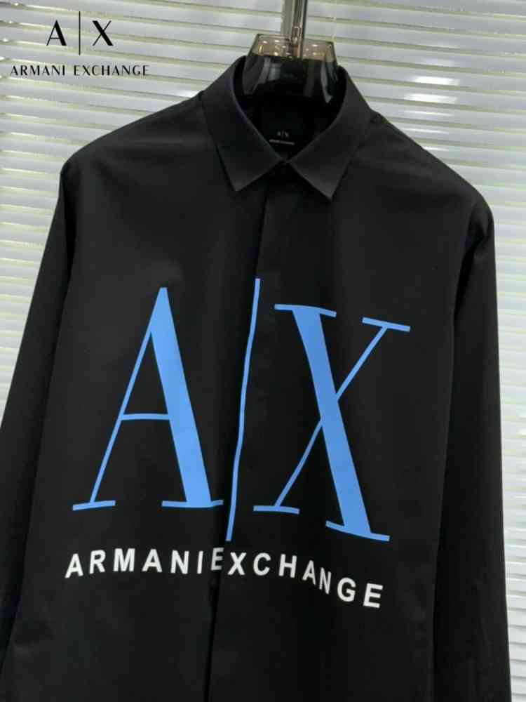 Armani Exchange Black Premium Quality Cotton Shirt-thumb-1