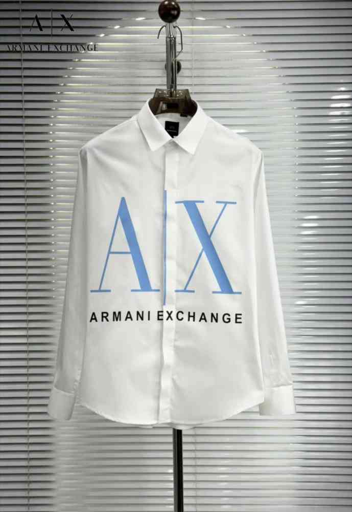 Armani Exchange White Premium Quality Cotton Shirt-thumb-0