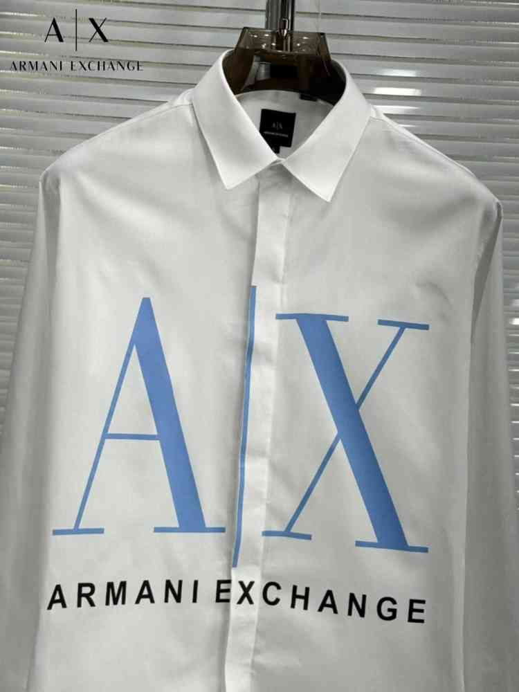 Armani Exchange White Premium Quality Cotton Shirt-thumb-1