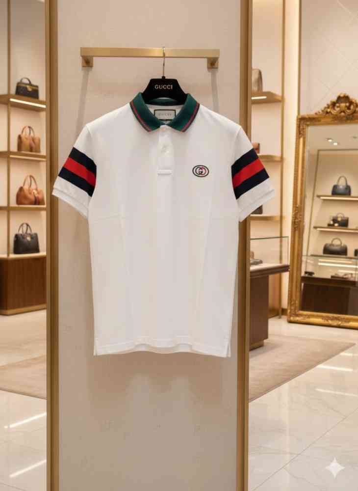 Gucci White Premium Quality Polo T-shirt-thumb-2