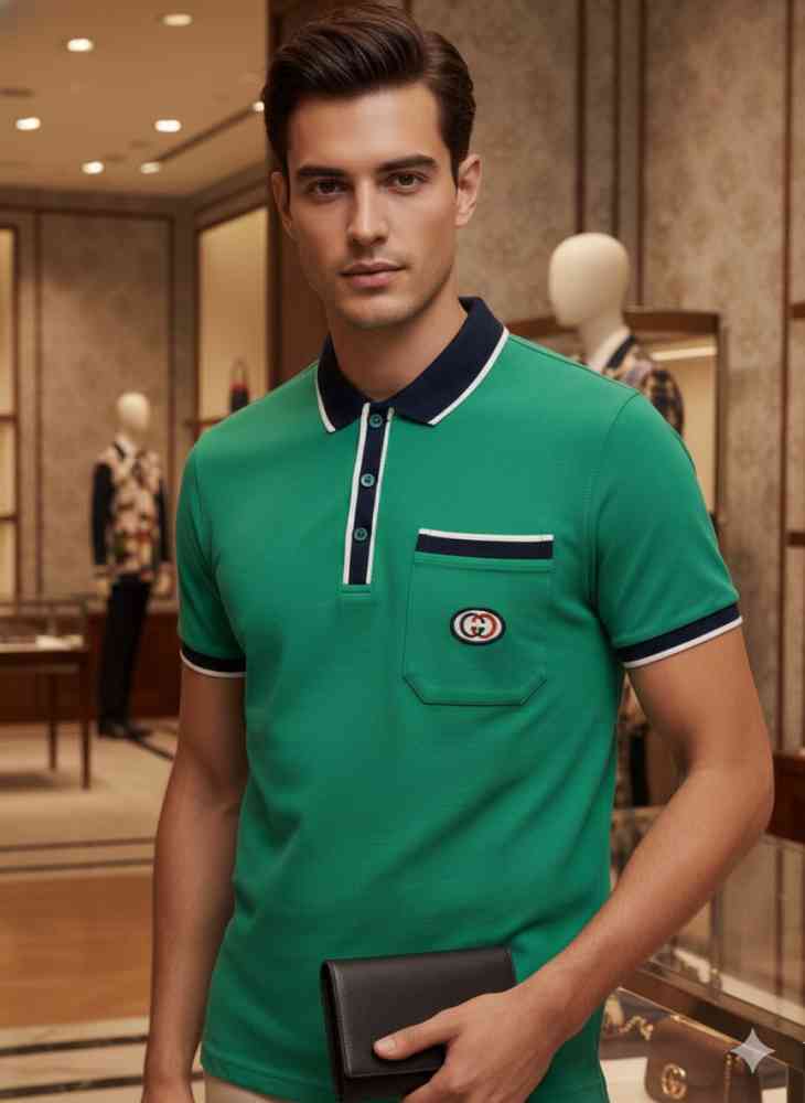 Gucci Green Premium Quality Polo T-shirt-thumb-1