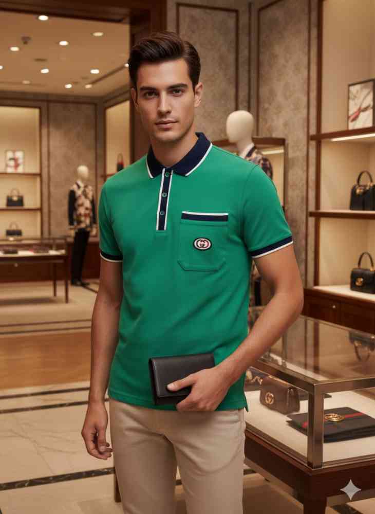 Gucci Green Premium Quality Polo T-shirt-thumb-0