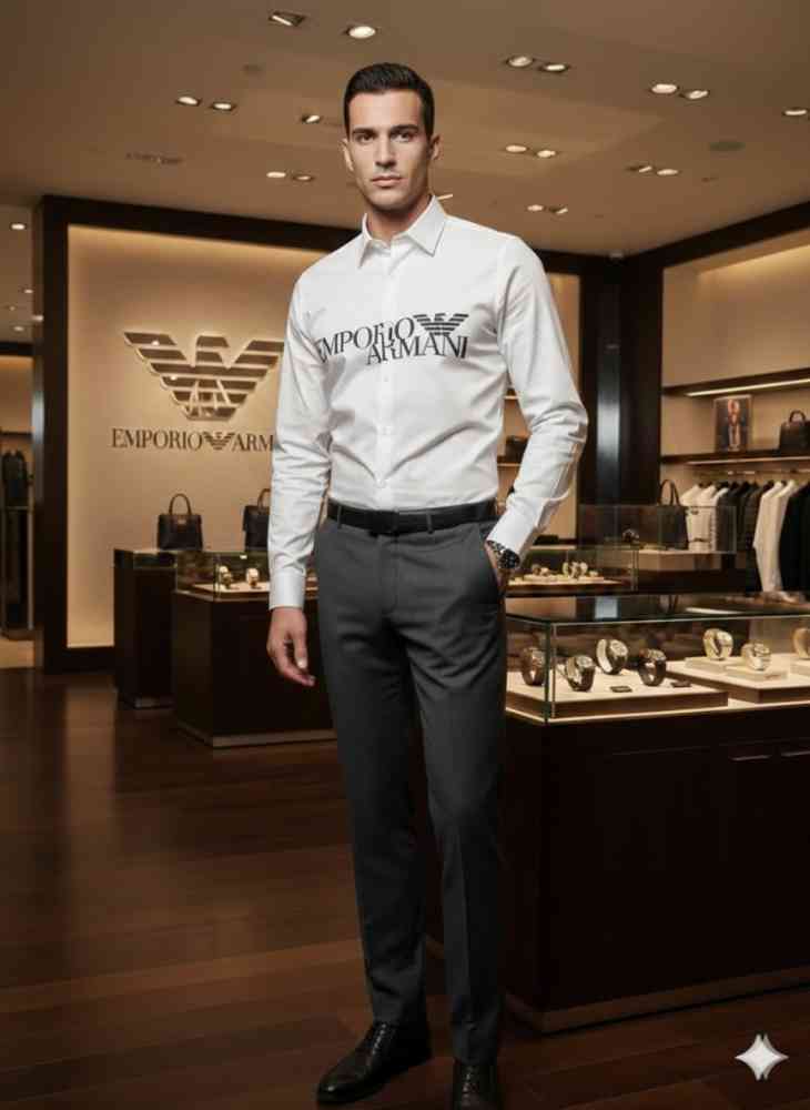 White Emporio Armani Black Premium Quality Shirt