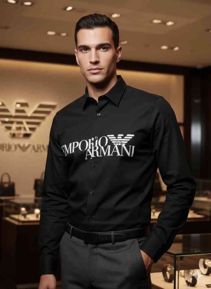 Emporio Armani Black Premium Quality Shirt-thumb-1