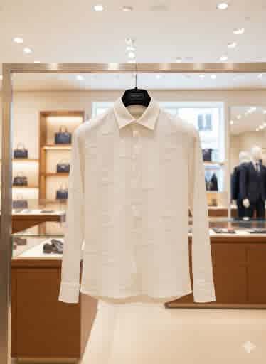 Louis Vuitton Monogram White Premium Cotton Shirt-thumb-2